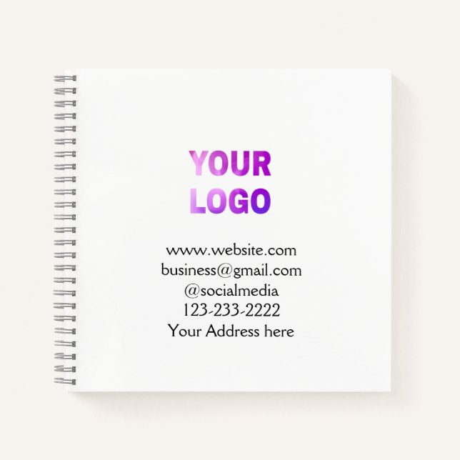simple minimal add your logo/design here text  pos notebook (Front)