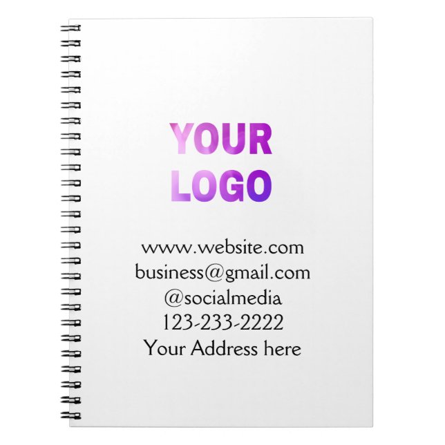 simple minimal add your logo/design here text  pos notebook (Front)