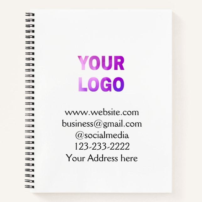 simple minimal add your logo/design here text  pos notebook (Front)