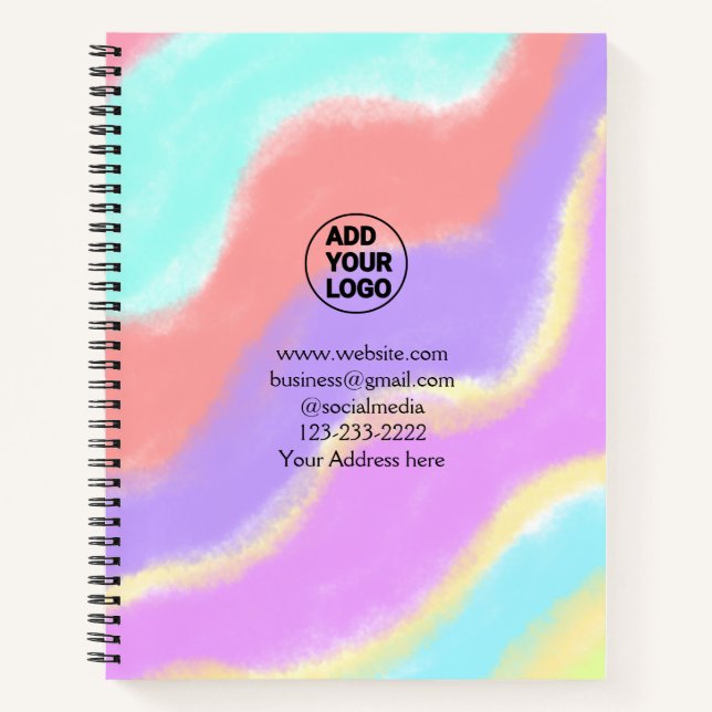 simple minimal add your logo/design here text  pos notebook (Front)
