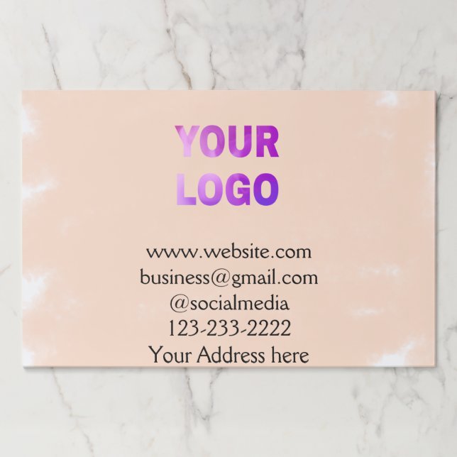 simple minimal add your logo/design here text  pos paper pad (Front)