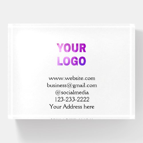 simple minimal add your logodesign here text  pos paperweight