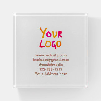 simple minimal add your logo/design here text  pos paperweight