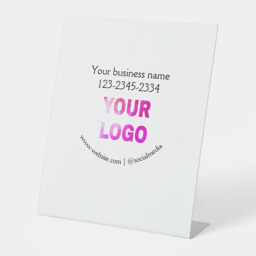 simple minimal add your logodesign here text  pos pedestal sign