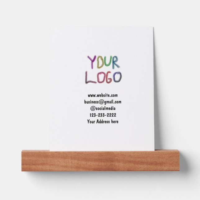 simple minimal add your logo/design here text  pos picture ledge (Front)