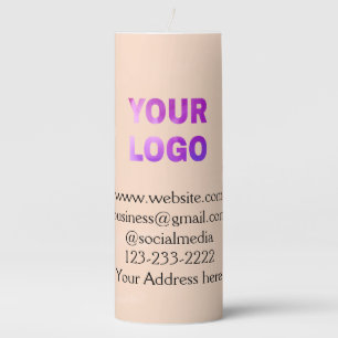 simple minimal add your logo/design here text pos pillar candle