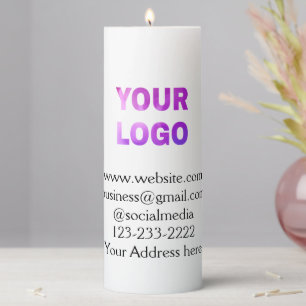 simple minimal add your logo/design here text pos pillar candle