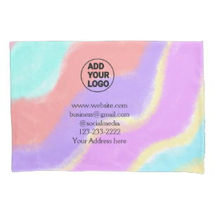 simple minimal add your logo/design here text pos pillow case