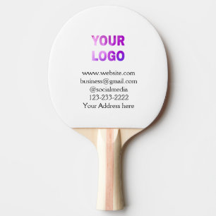 simple minimal add your logo/design here text pos ping pong paddle