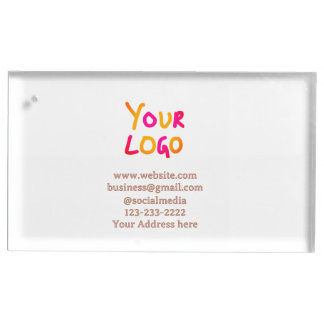 simple minimal add your logo/design here text  pos place card holder