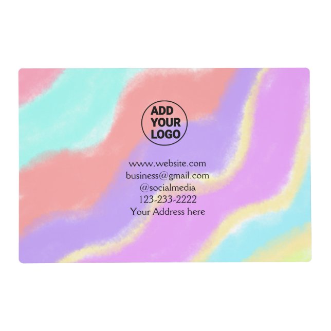 simple minimal add your logo/design here text  pos placemat (Front)