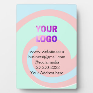 simple minimal add your logo/design here text pos plaque