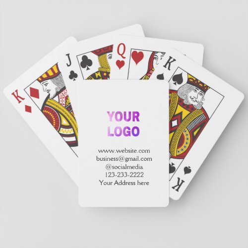 simple minimal add your logodesign here text  pos playing cards