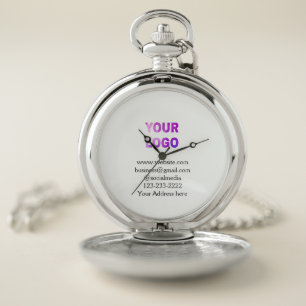 simple minimal add your logo/design here text pos pocket watch