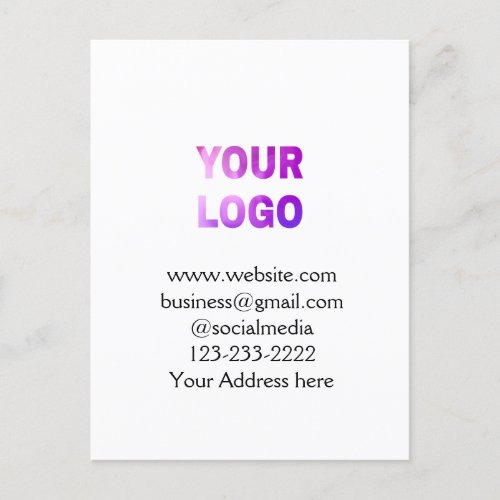 simple minimal add your logodesign here text  pos postcard