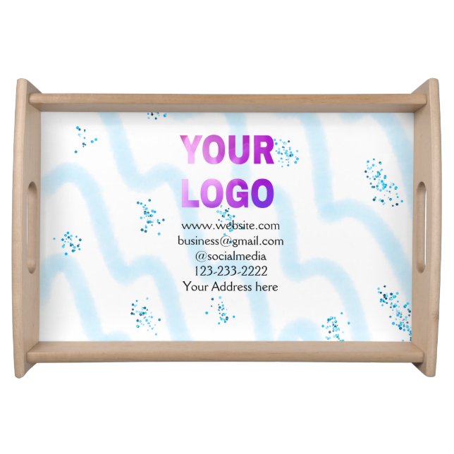 simple minimal add your logo/design here text  pos serving tray (Front)