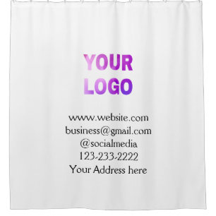 simple minimal add your logo/design here text pos shower curtain