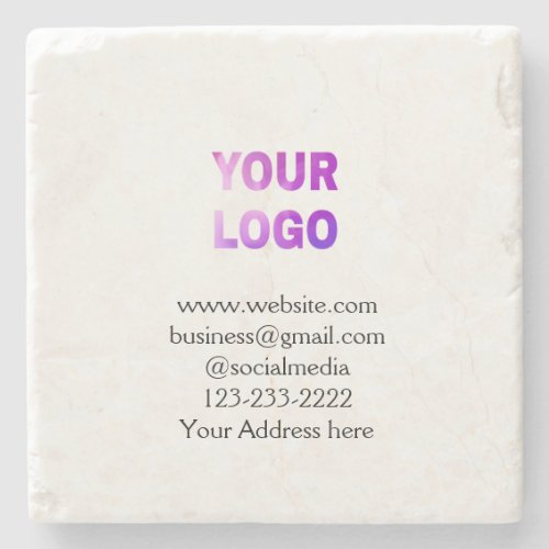 simple minimal add your logodesign here text  pos stone coaster