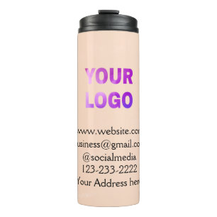 simple minimal add your logo/design here text pos thermal tumbler