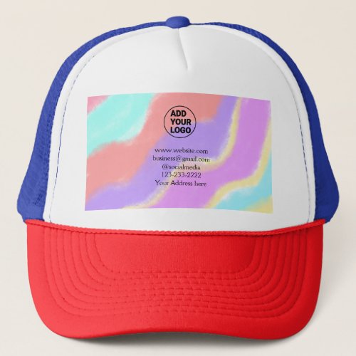 simple minimal add your logodesign here text  pos trucker hat