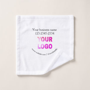 simple minimal add your logo/design here text pos wash cloth