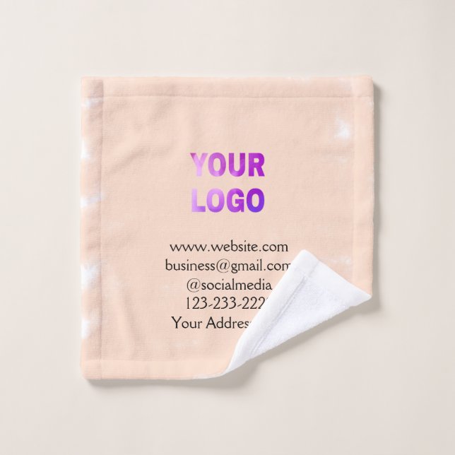 simple minimal add your logo/design here text  pos wash cloth (Wash Cloth)