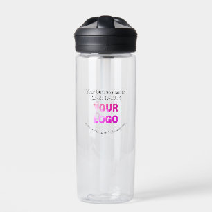 simple minimal add your logo/design here text pos water bottle