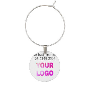 simple minimal add your logo/design here text  pos wine charm