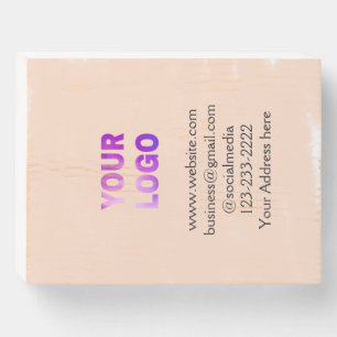 simple minimal add your logo/design here text pos wooden box sign