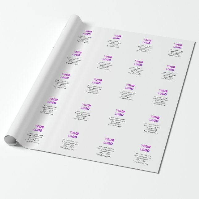 simple minimal add your logo/design here text  pos wrapping paper (Unrolled)