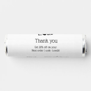 simple minimal add your logo/design here text Q R Breath Savers® Mints