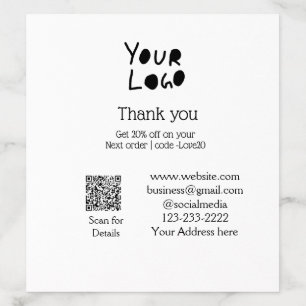 simple minimal add your logo/design here text Q R Envelope Liner