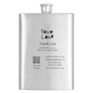 simple minimal add your logo/design here text Q R Flask