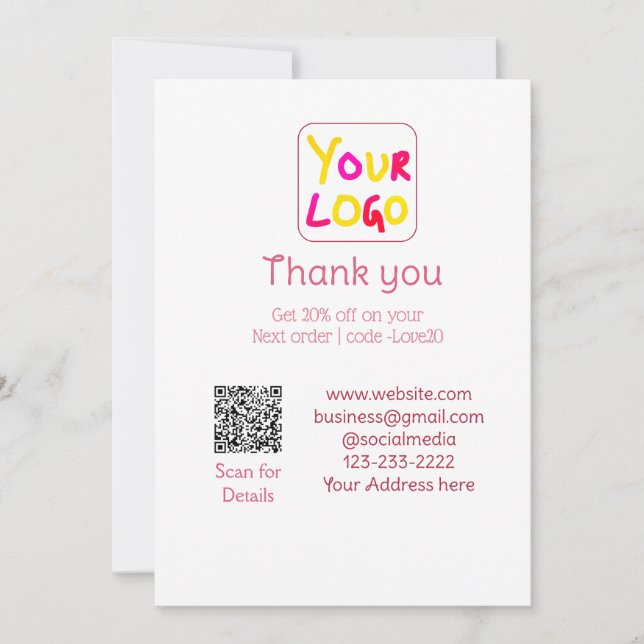 simple minimal add your logo/design here text Q R Invitation (Front)