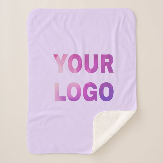 simple minimal add your logo/design here text      sherpa blanket (Front)