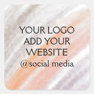 simple minimal add your logo/design here text square sticker