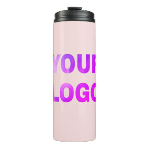 simple minimal add your logo/design here text thermal tumbler