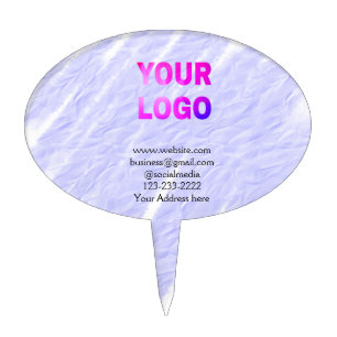 simple minimal add your logo/design here text thr cake topper