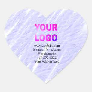 simple minimal add your logo/design here text thr heart sticker