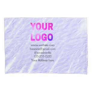 simple minimal add your logo/design here text thr pillow case