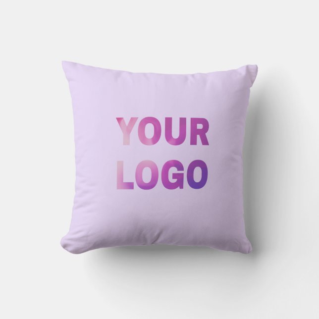 simple minimal add your logo/design here text      throw pillow (Front)