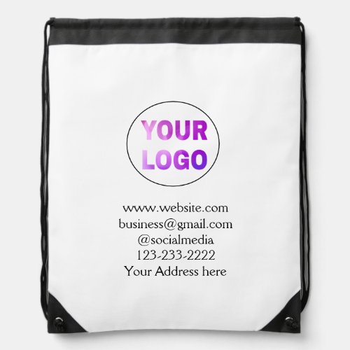 simple minimal add your logodesign here text  tot drawstring bag
