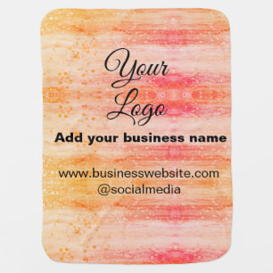 simple minimal add your logo/design pink orange gl baby blanket