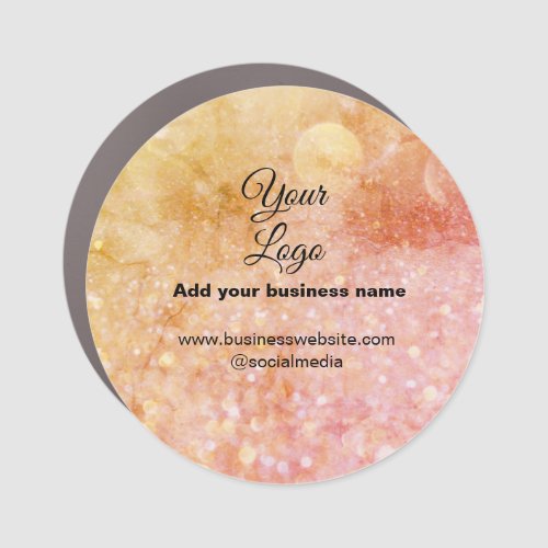 simple minimal add your logodesign pink orange gl car magnet