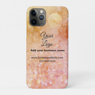 simple minimal add your logo/design pink orange gl iPhone 11 pro case