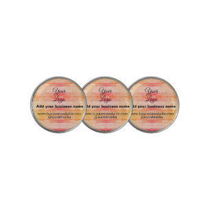 simple minimal add your logo/design pink orange gl golf ball marker