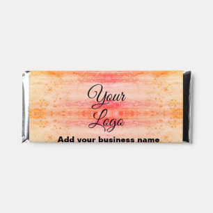 simple minimal add your logo/design pink orange gl hershey bar favors