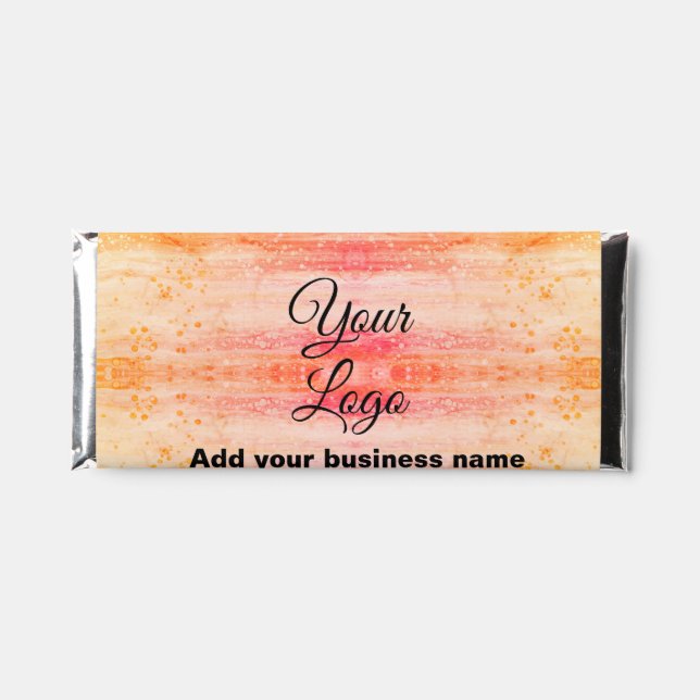 simple minimal add your logo/design pink orange gl hershey bar favors (Front)