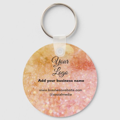 simple minimal add your logodesign pink orange gl keychain