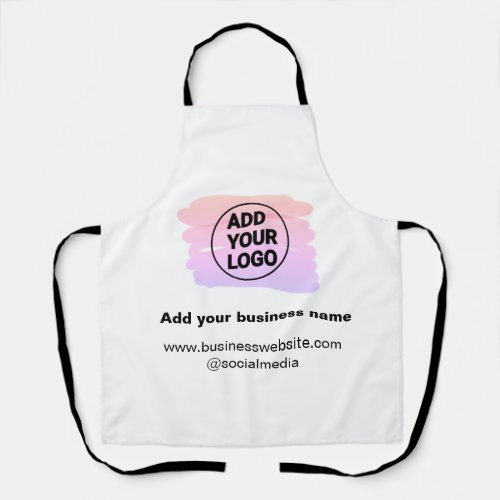 simple minimal add your logodesign watercolor     apron